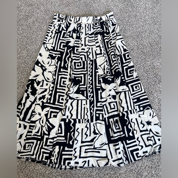 Vtg Jo Hardin Abstract Print Slit Midi Skirt Short Sleeve Top Co Ord Set Size 12 - Picture 9 of 15